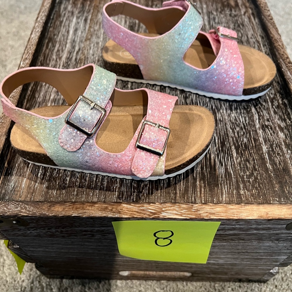 Glittery Pink and Blue Kids Sandals